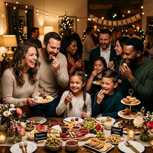 Clientes disfrutando del servicio de snacks